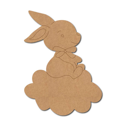 Rabbit On Cloud Pre Marked MDF Design 1
