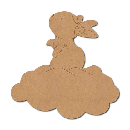 Rabbit On Cloud Pre Marked MDF Design 2