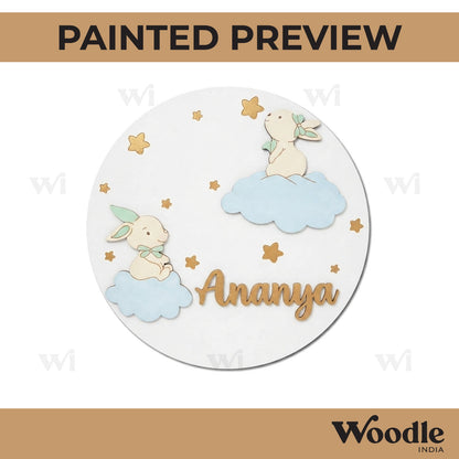 Rabbits Nameplate MDF Design 1