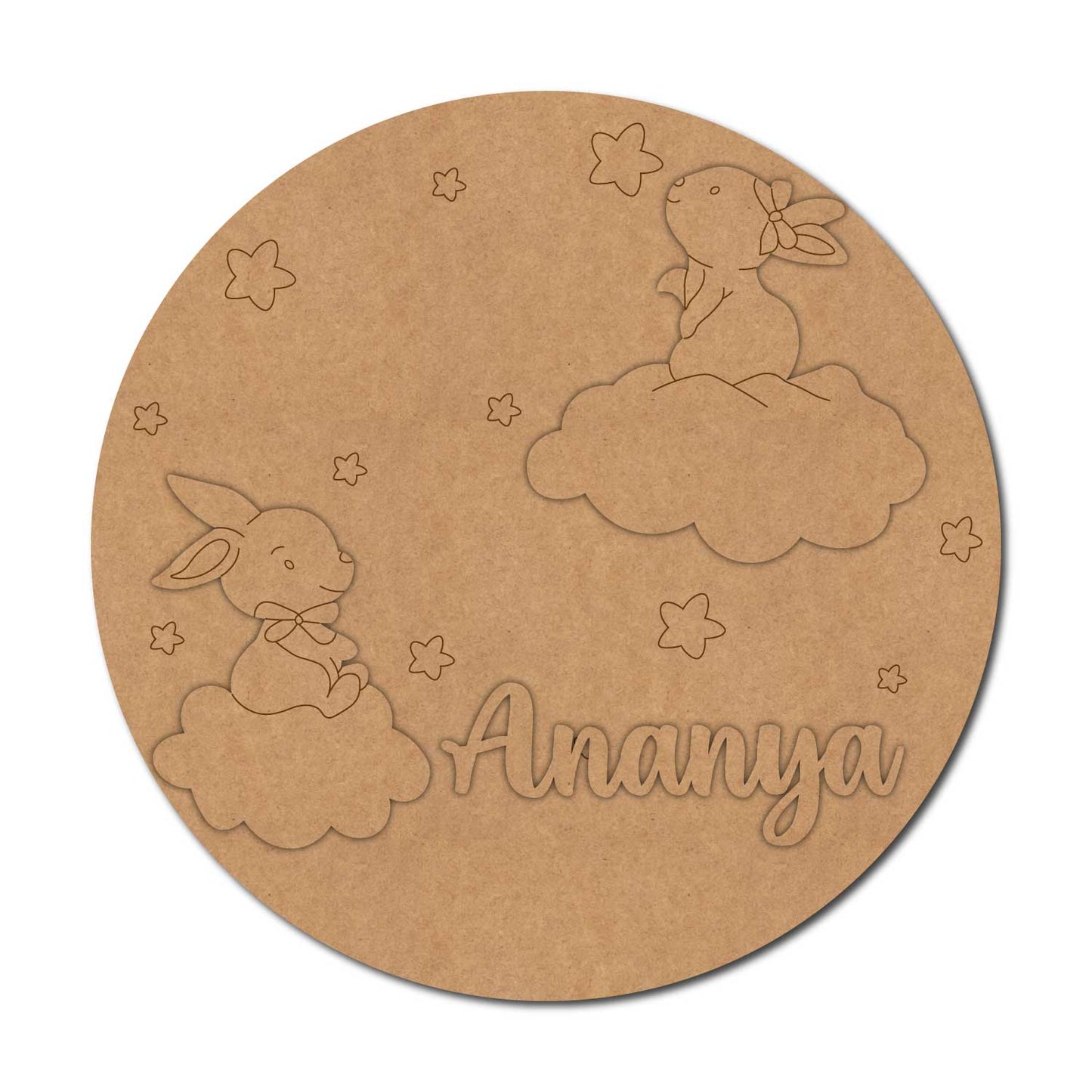 Rabbits Nameplate MDF Design 1