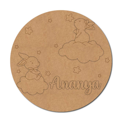Rabbits Nameplate MDF Design 1