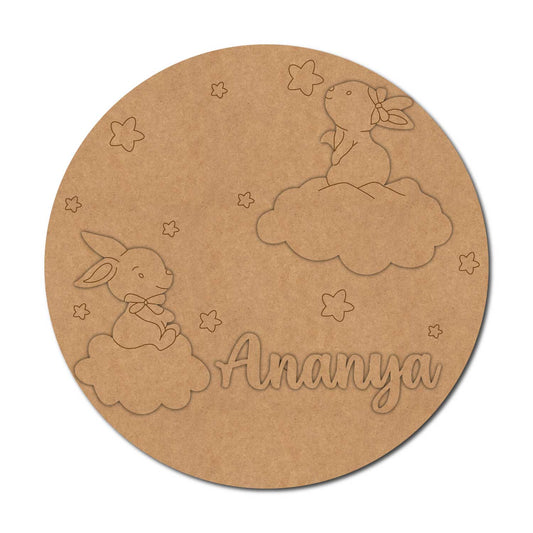 Rabbits Nameplate MDF Design 1