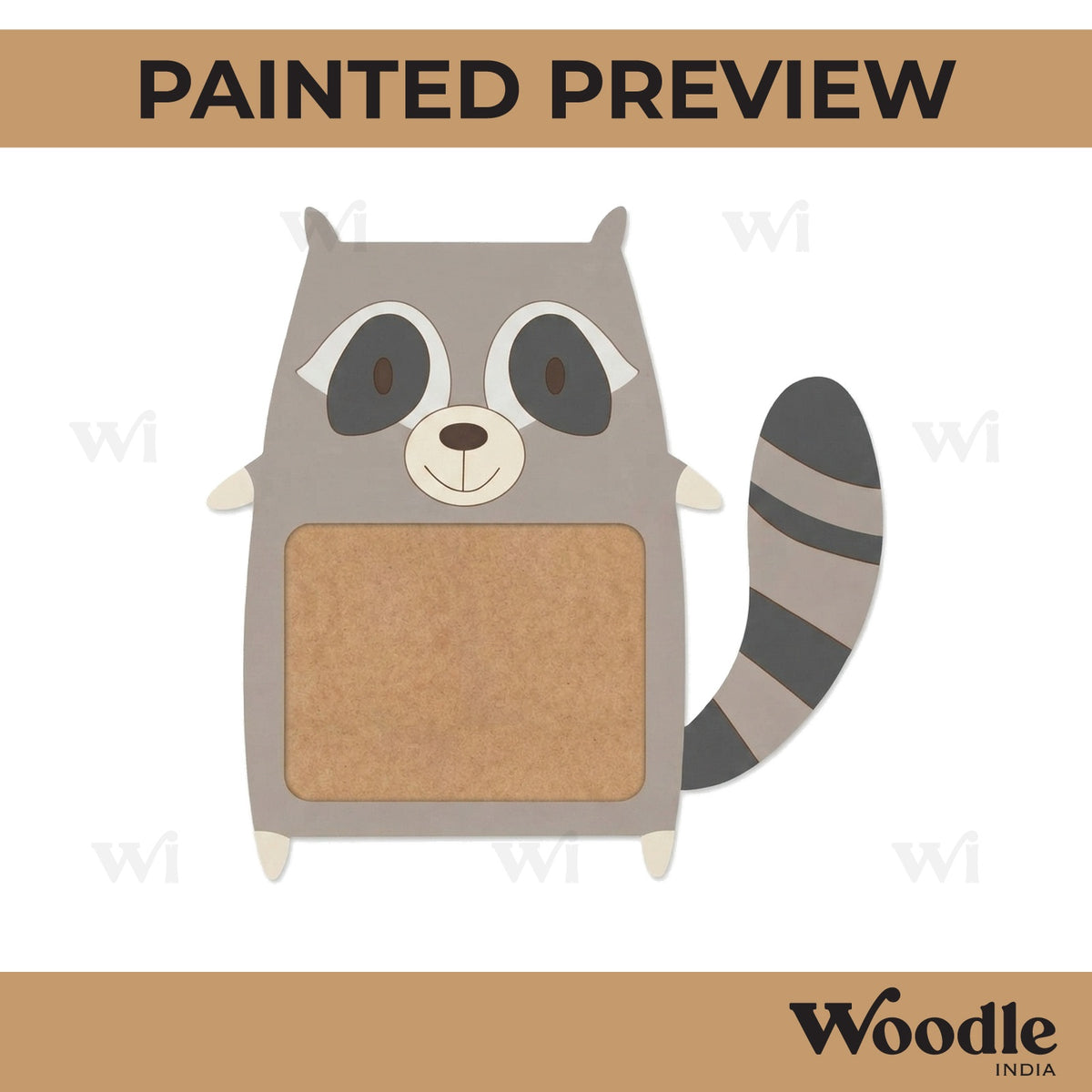 Raccoon Frame Pre Marked MDF Design 1