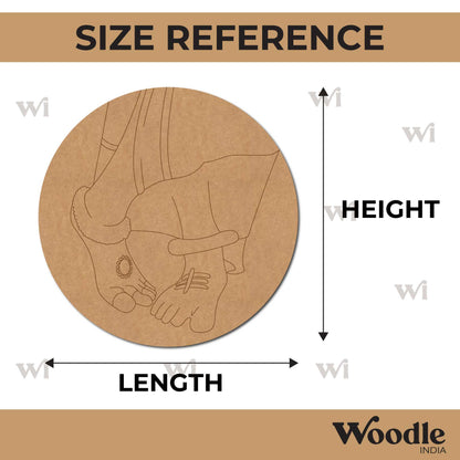 Radha Feet Pre Marked Round MDF Design 1