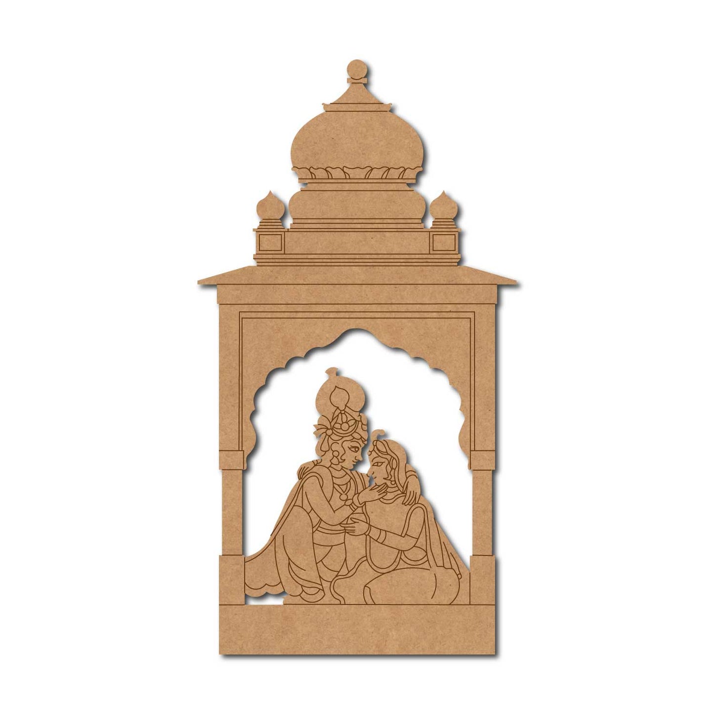 Radha Krishna In Mandir Pre Marked MDF Design 1