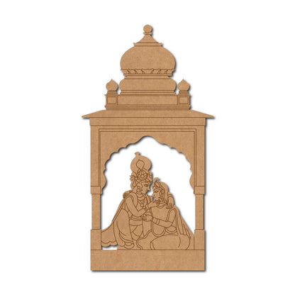 Radha Krishna In Mandir Pre Marked MDF Design 1