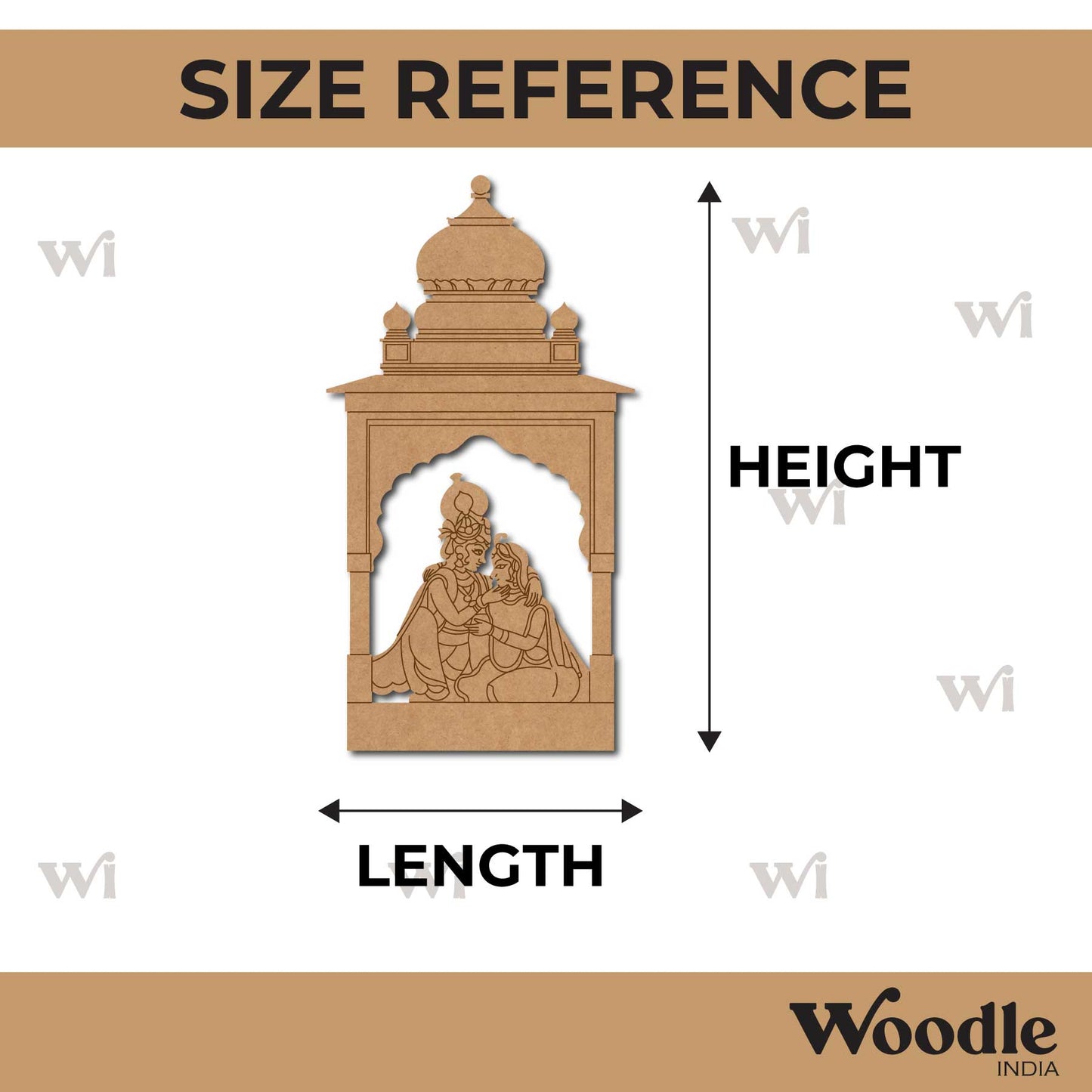 Radha Krishna In Mandir Pre Marked MDF Design 1