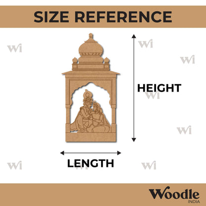 Radha Krishna In Mandir Pre Marked MDF Design 1