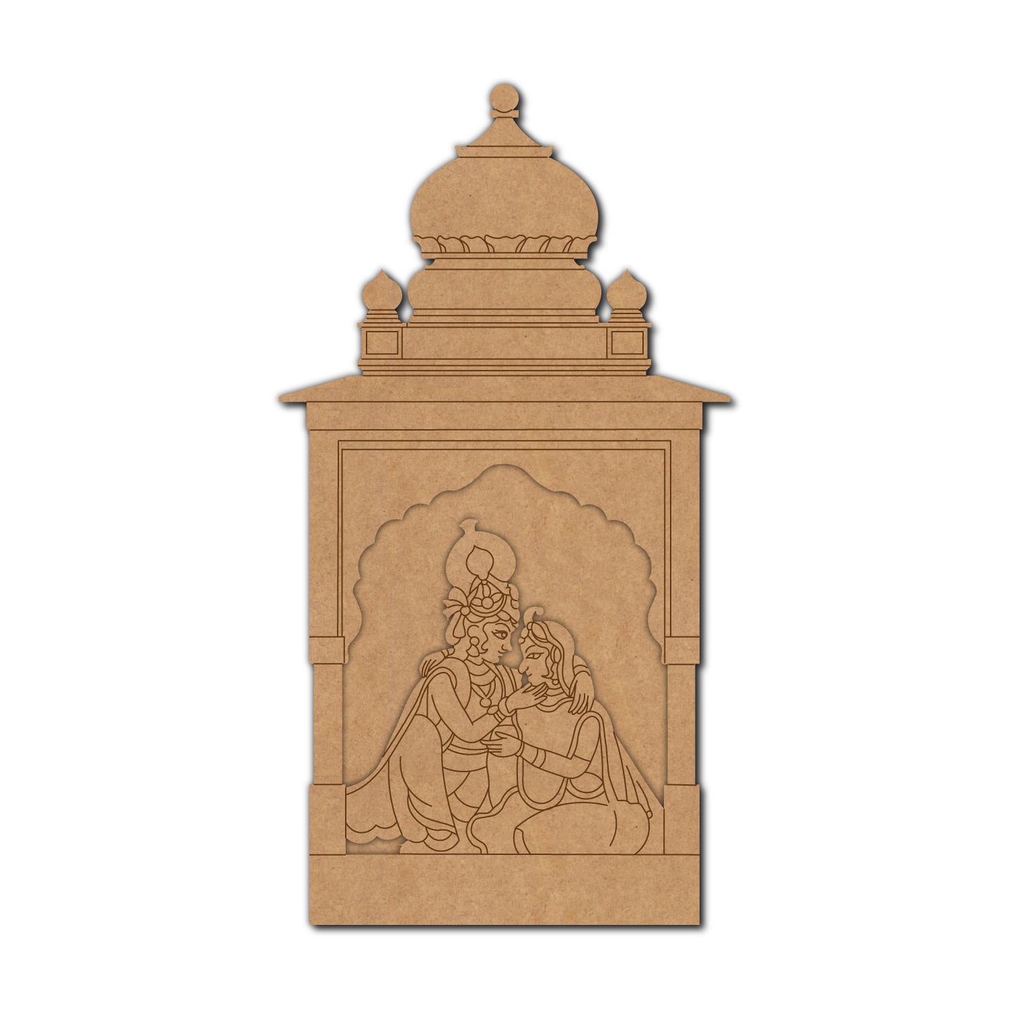 Radha Krishna In Mandir Two Layered Pre Marked MDF Design 1