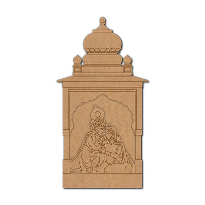 Radha Krishna In Mandir Two Layered Pre Marked MDF Design 1
