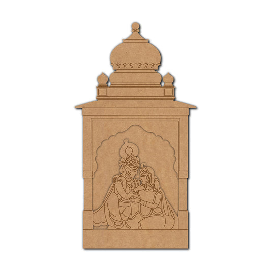 Radha Krishna In Mandir Two Layered Pre Marked MDF Design 1