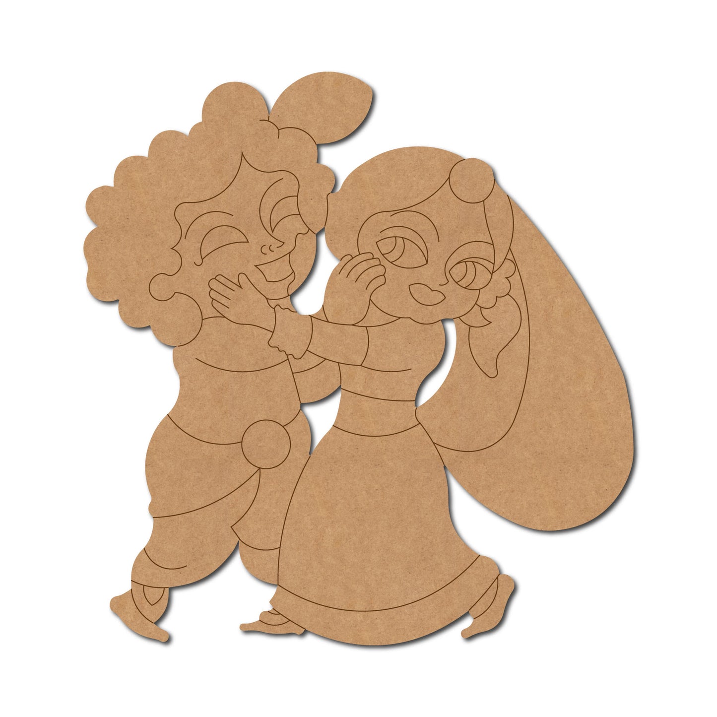 Radha Krishna Playing Holi Pre Marked MDF Design 1