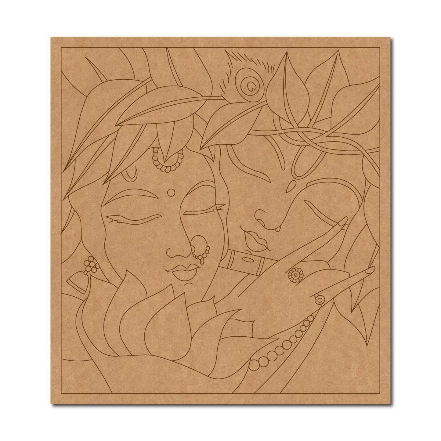 Radha Krishna Pre Marked Base MDF Design 1