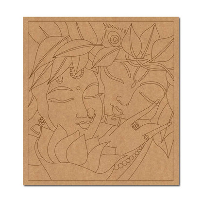 Radha Krishna Pre Marked Base MDF Design 1