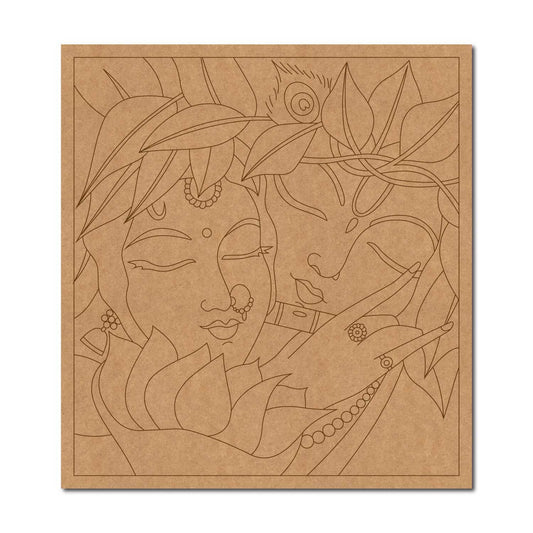 Radha Krishna Pre Marked Base MDF Design 1
