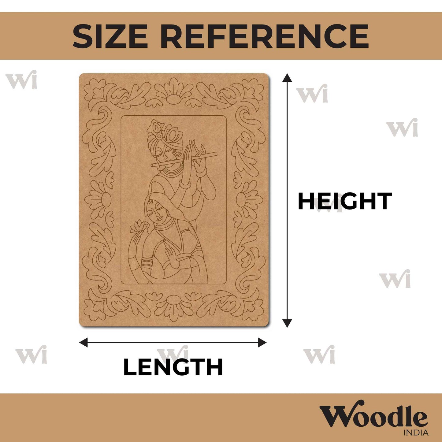 Radha Krishna Pre Marked Base MDF Design 2