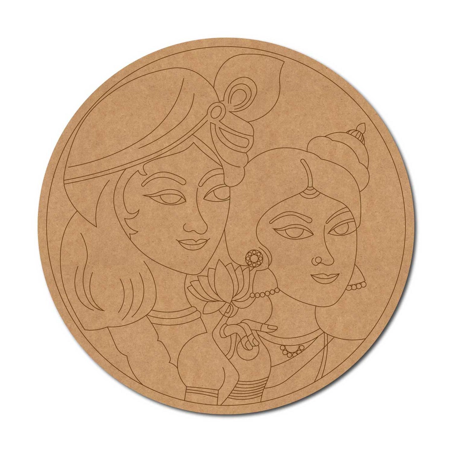 Krishna Radha Pre Marked Round MDF Design 2