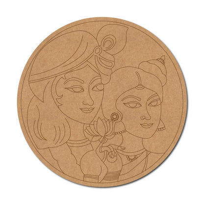 Krishna Radha Pre Marked Round MDF Design 2