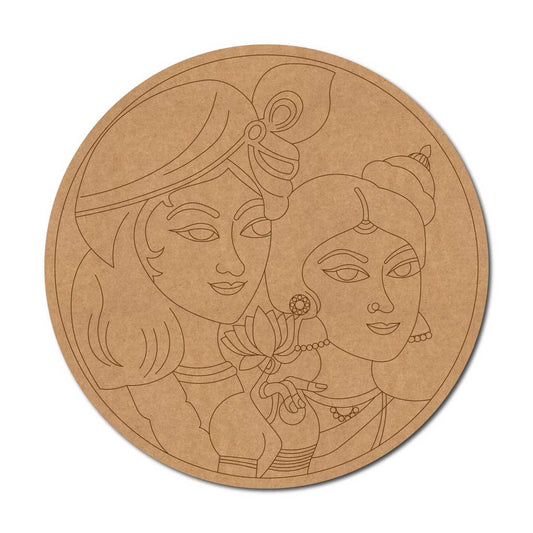 Krishna Radha Pre Marked Round MDF Design 2
