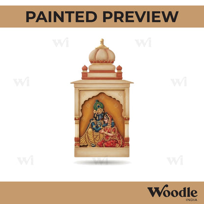 Radha Krishna In Mandir Two Layered Pre Marked MDF Design 1