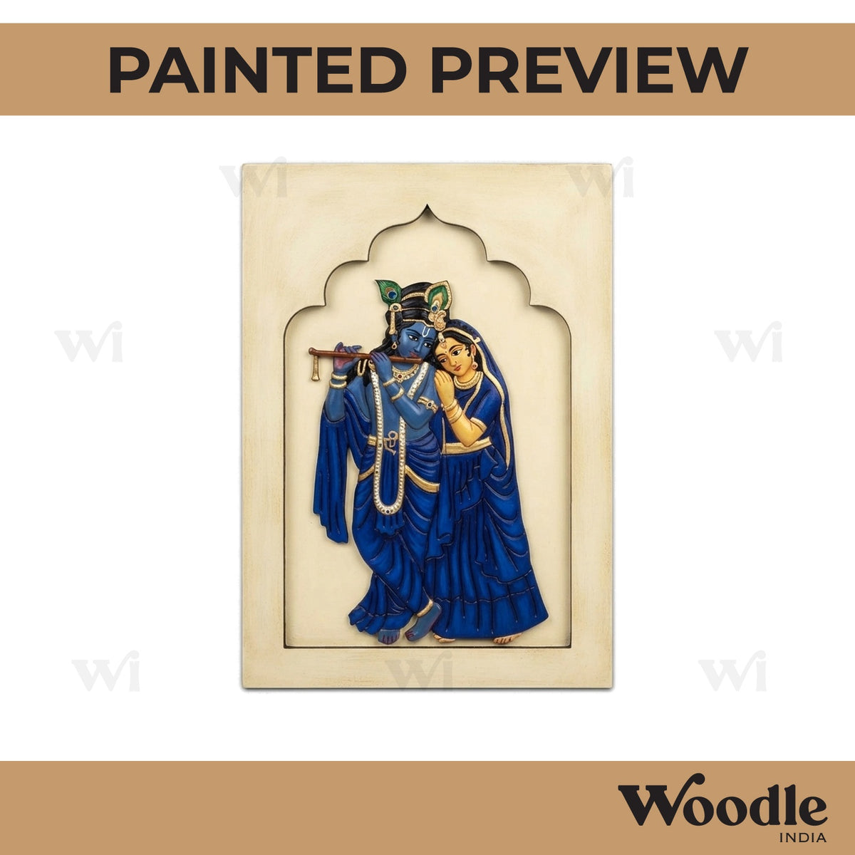 Radha Krishna Jharokha Pre Marked MDF Design 1