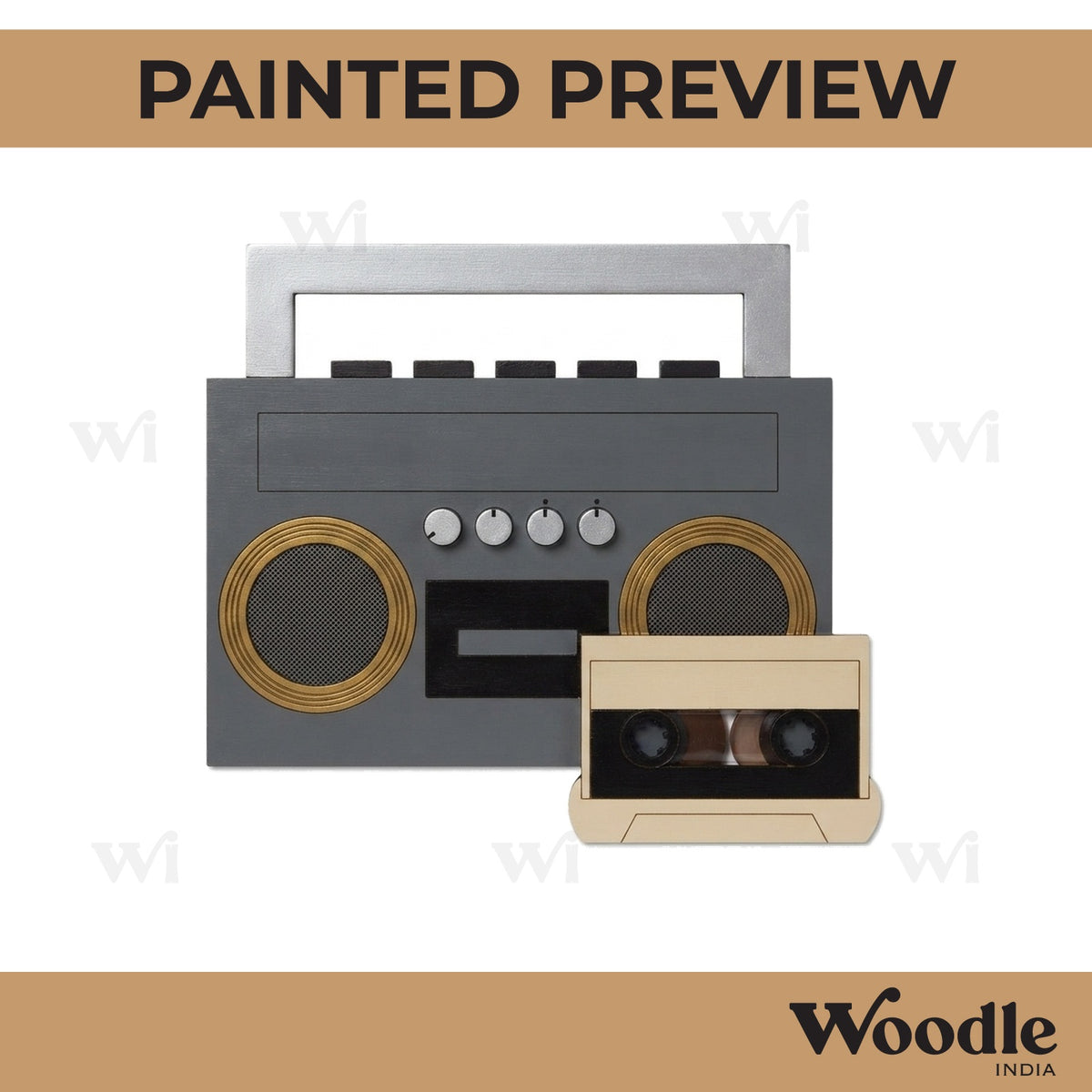 Radio With Cassette Pre Marked MDF Design 1