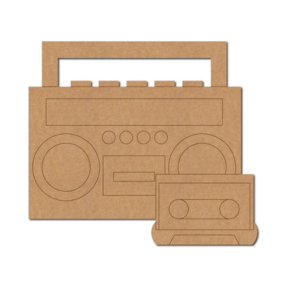 Radio With Cassette Pre Marked MDF Design 1