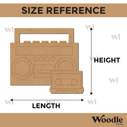 Radio With Cassette Pre Marked MDF Design 1