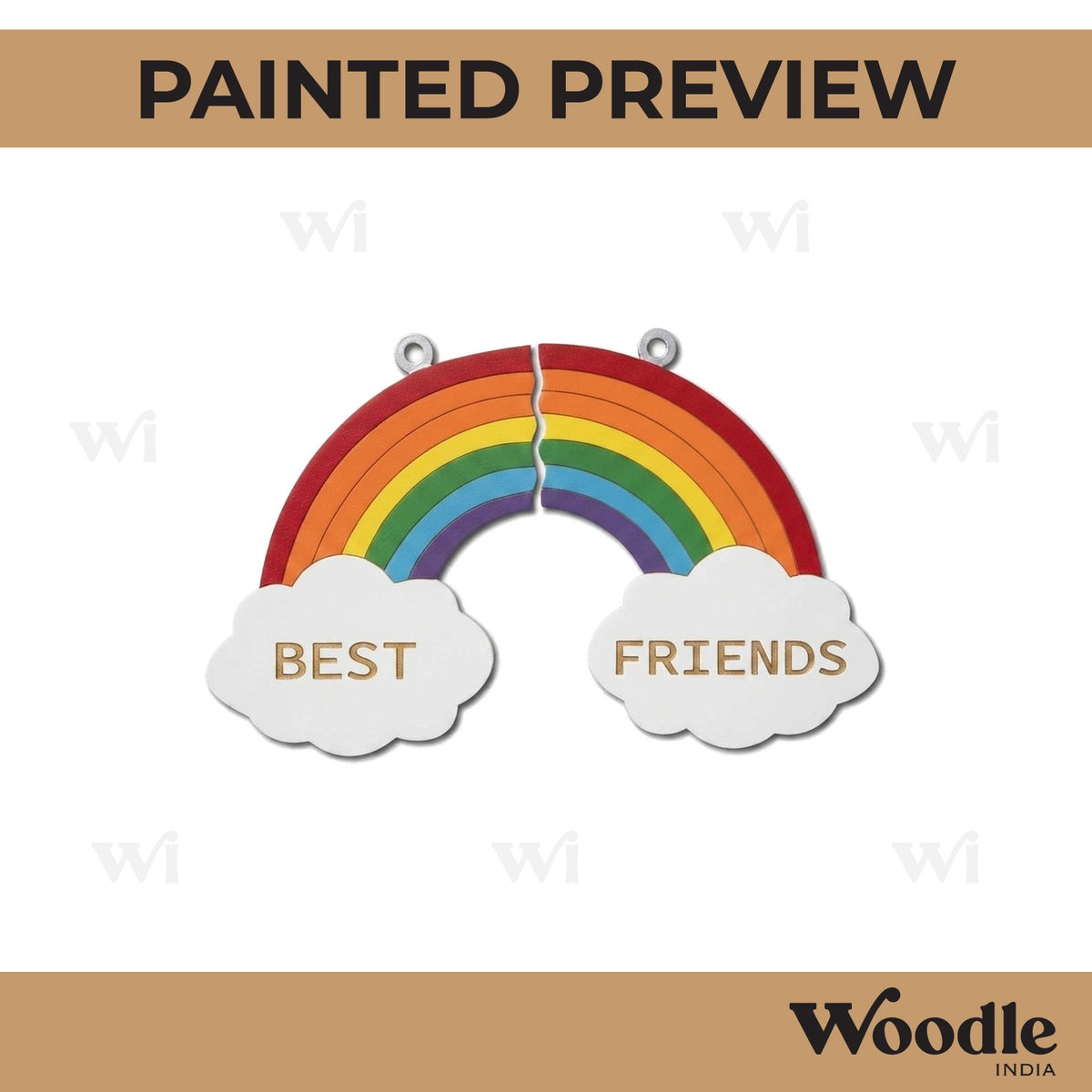 Rainbow Best Friends Pre Marked MDF Design 1