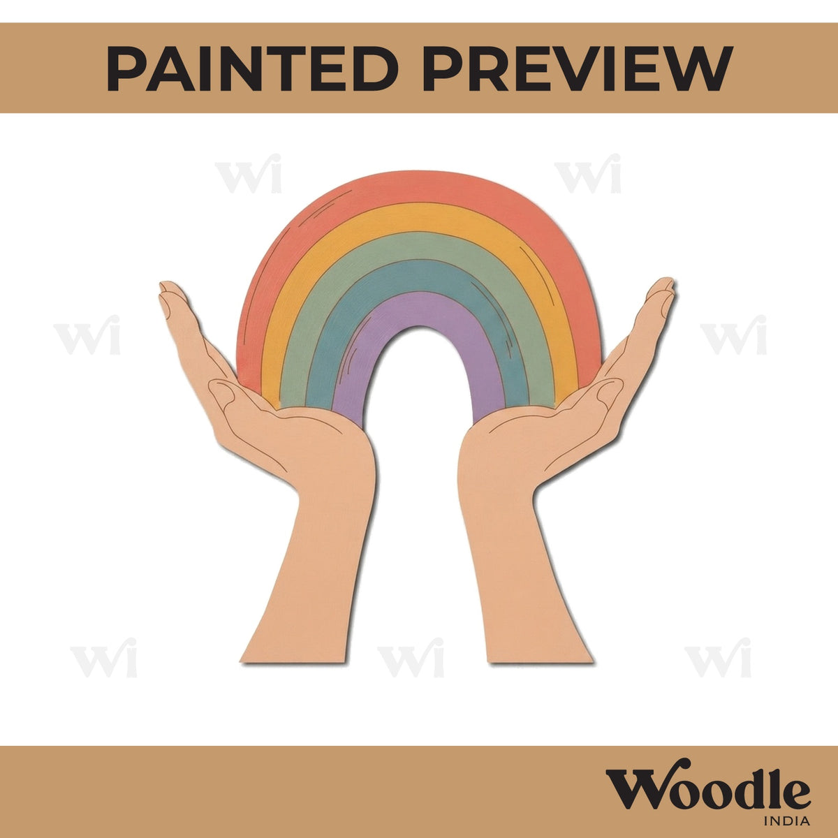 Rainbow Hands Pre Marked MDF Design 1