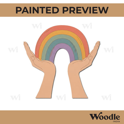 Rainbow Hands Pre Marked MDF Design 1