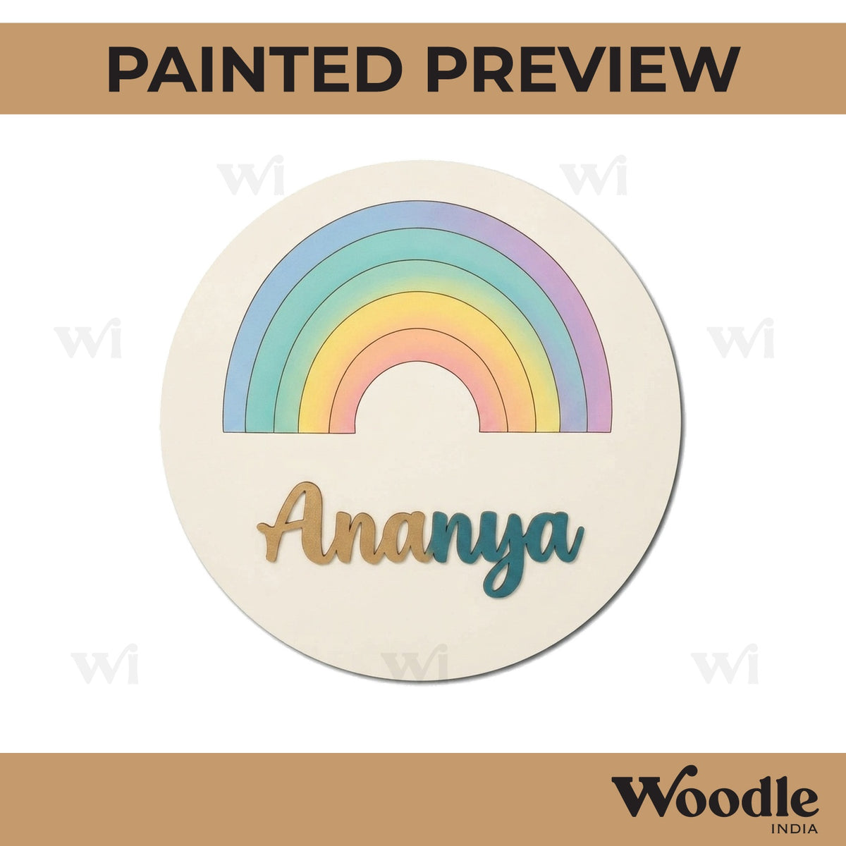 Rainbow Nameplate MDF Design 4