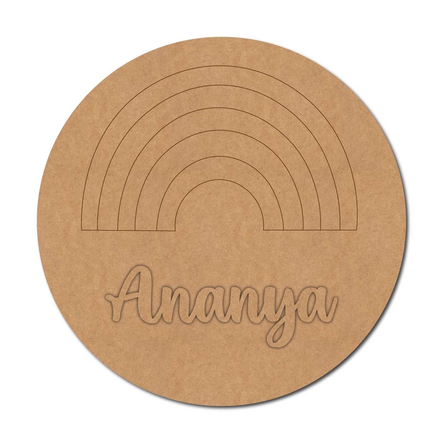 Rainbow Nameplate MDF Design 4