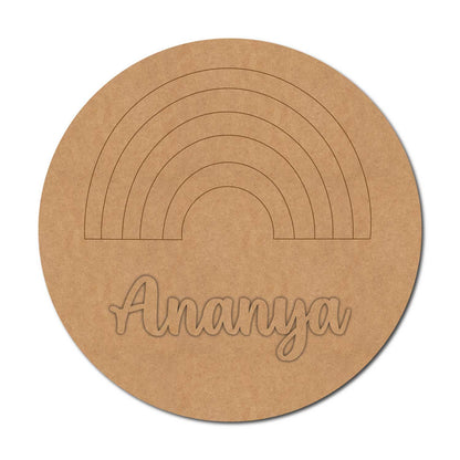 Rainbow Nameplate MDF Design 4