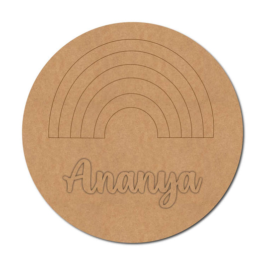 Rainbow Nameplate MDF Design 4