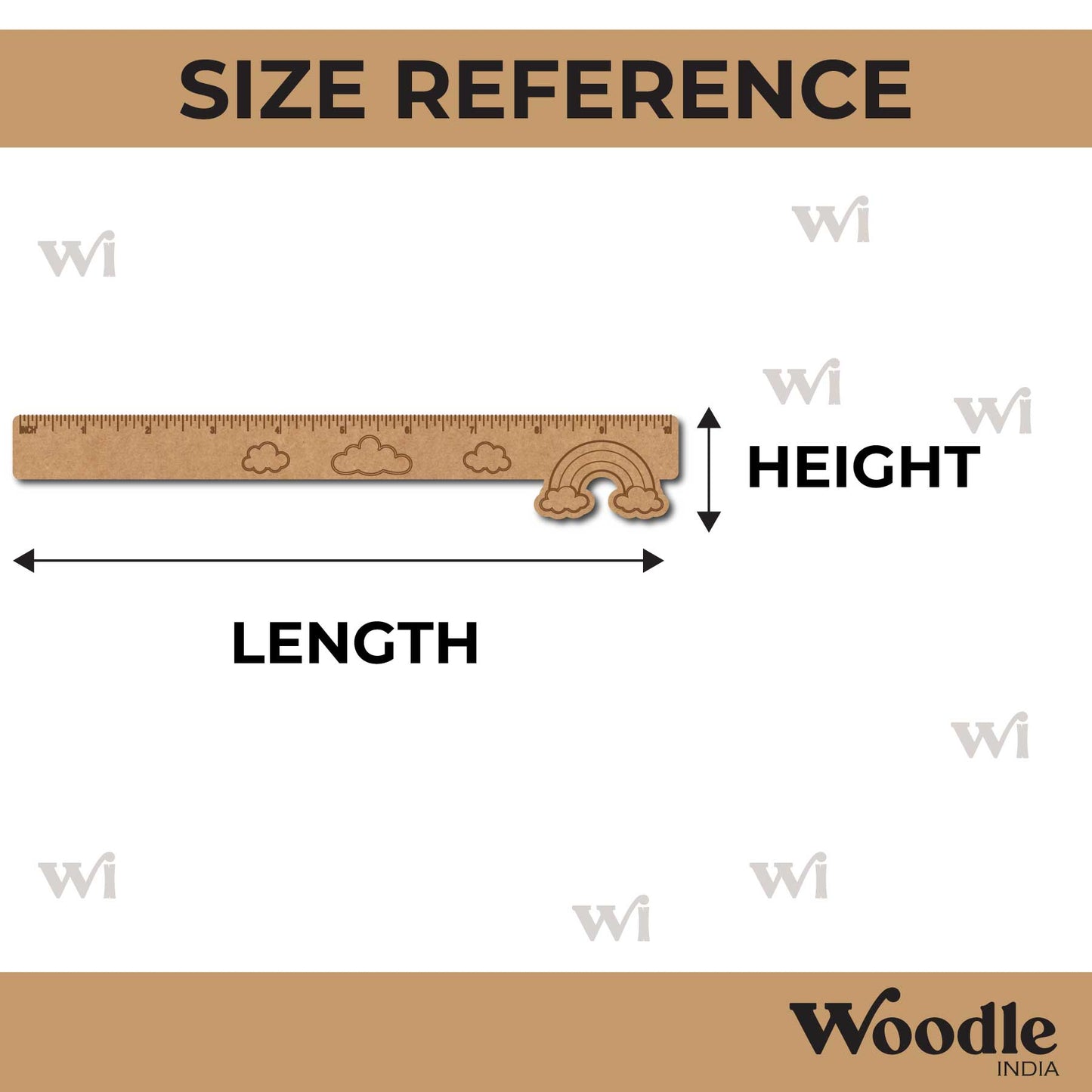Rainbow Ruler Scale MDF Design 1