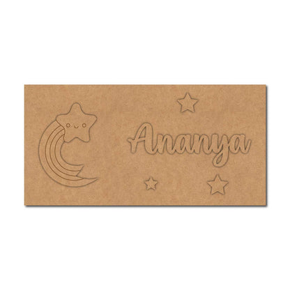 Rainbow Star Kids Nameplate MDF Design 1