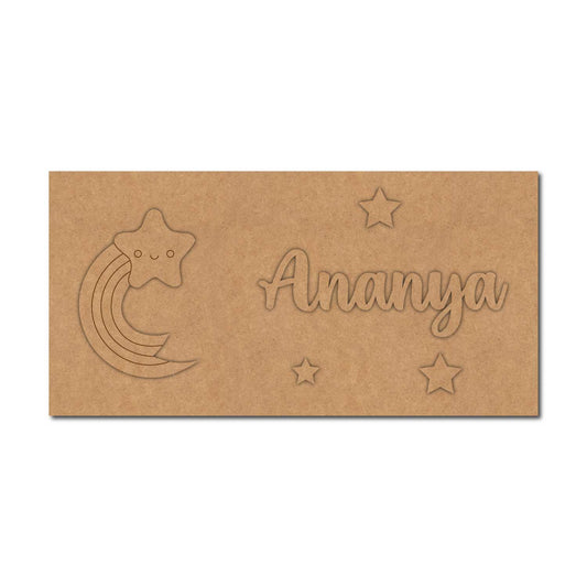 Rainbow Star Kids Nameplate MDF Design 1