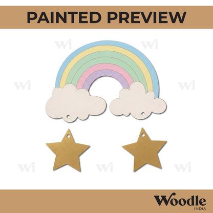 Rainbow Stars Hanging Pre Marked MDF Design 1