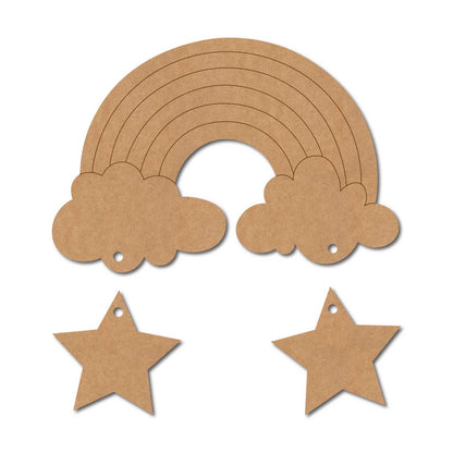 Rainbow Stars Hanging Pre Marked MDF Design 1