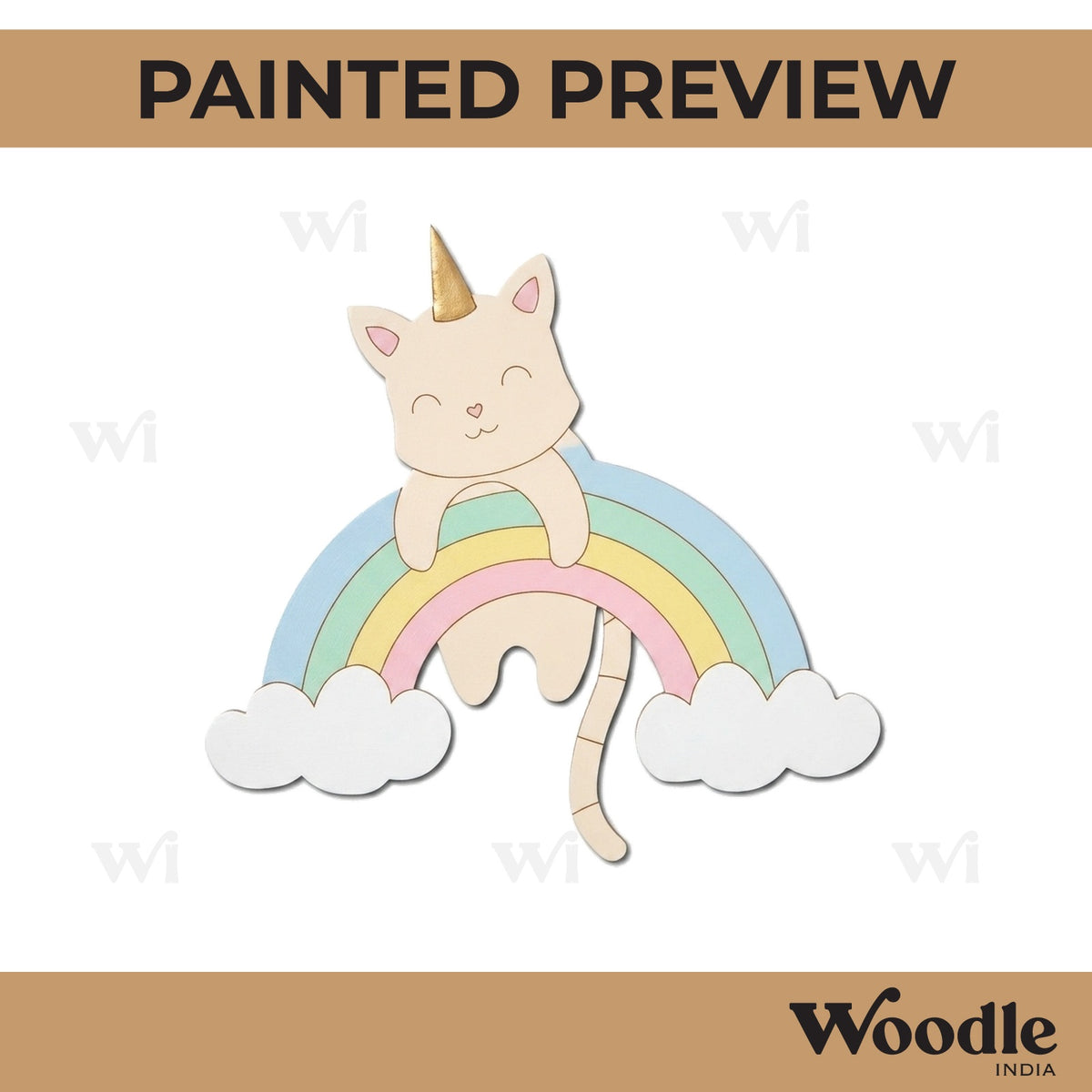 Rainbow Unicorn Pre Marked MDF Design 1