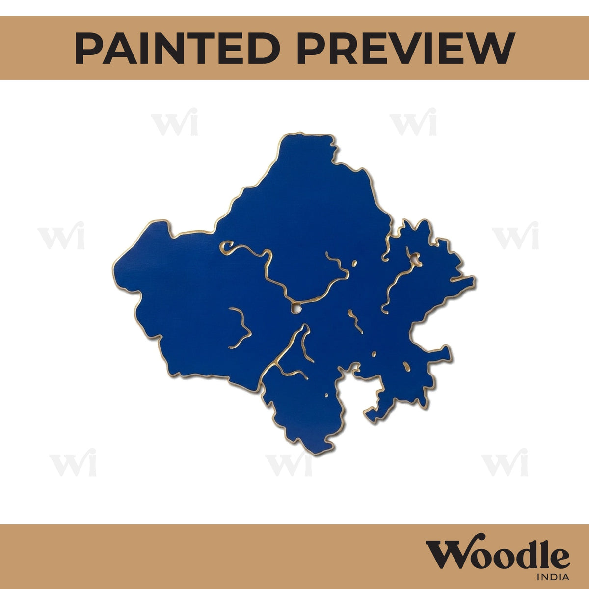 Rajasthan Map Cutout MDF Design 1