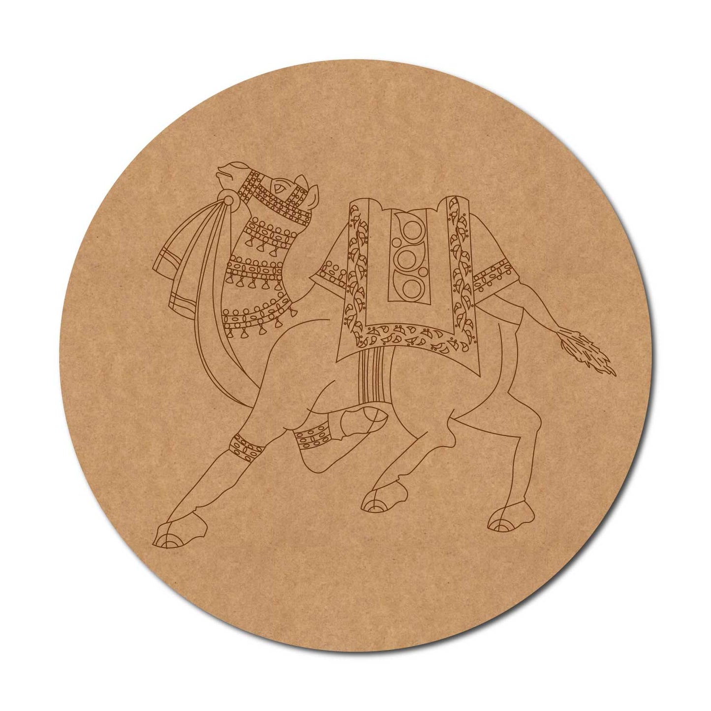 Rajasthani Camel Pre Marked Round MDF Design 1