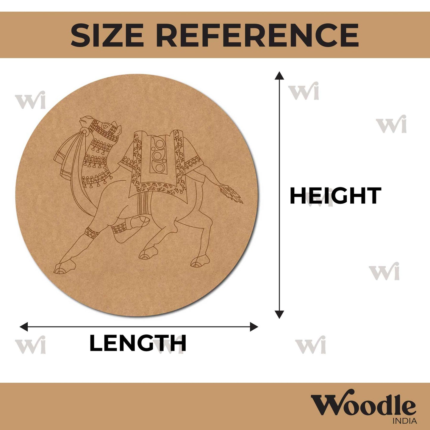 Rajasthani Camel Pre Marked Round MDF Design 1