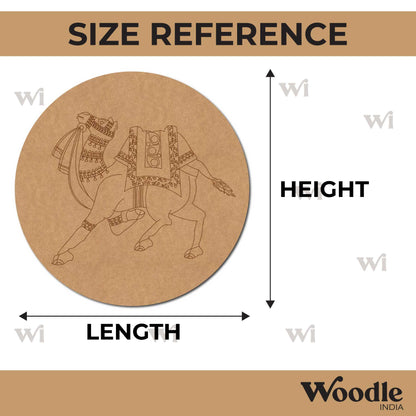 Rajasthani Camel Pre Marked Round MDF Design 1