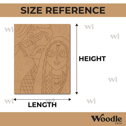Rajasthani Couple Pre Marked Rectangle MDF Design 1