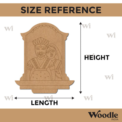 Rajasthani Couple Window Pre Marked MDF Design 1