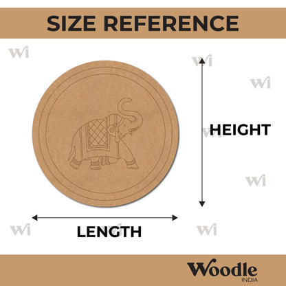 Rajasthani Elephant Pre Marked Round MDF Design 1