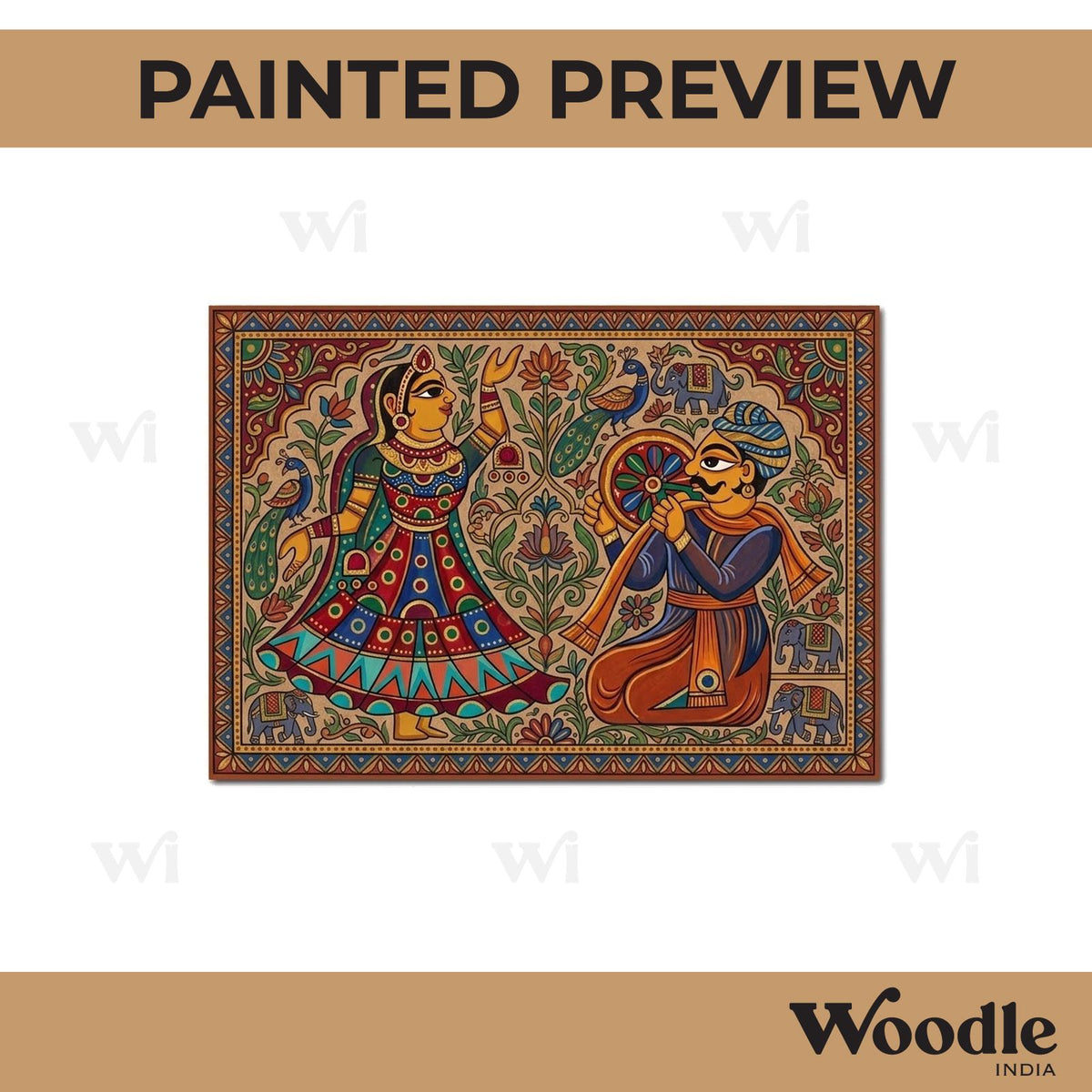 Rajasthani Folk Dance Pre Marked Base MDF Design 1
