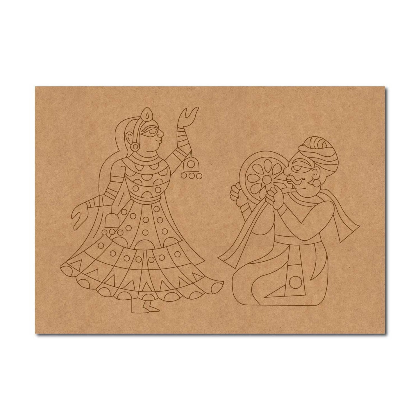 Rajasthani Folk Dance Pre Marked Base MDF Design 1